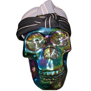 Gorgeous Girl Striped Top Knot Headband bundle Two headbands one Gray one Black